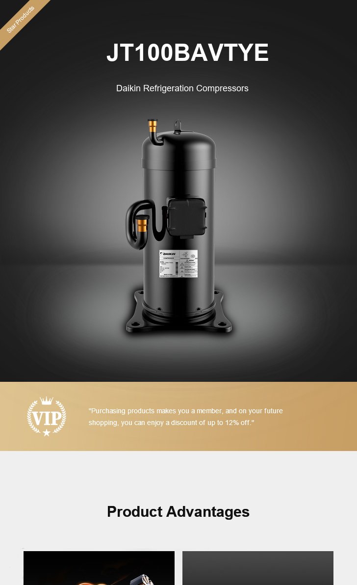 Daikin Compressor JT100BAVTYE, technical parameters pdf, structure diagram